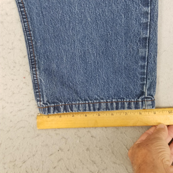 DKNY Jeans Jeans Mens 34x32 Blue Straight Leg Denim Embroidered Pockets Cotton - Picture 11 of 16